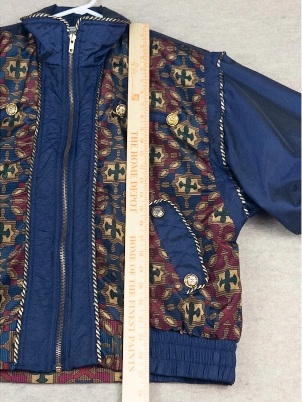 Westbound Sport Vintage Patterned Bomber Jacket Large